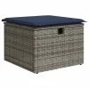  7 részes szürke polyrattan kerti ülőgarnitúra párnákkal