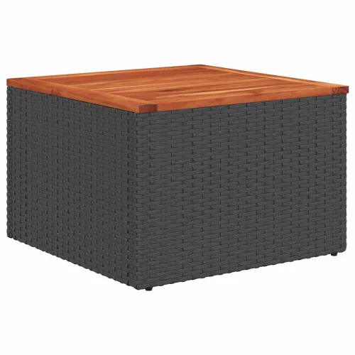  7 részes fekete polyrattan kerti ülőgarnitúra párnával