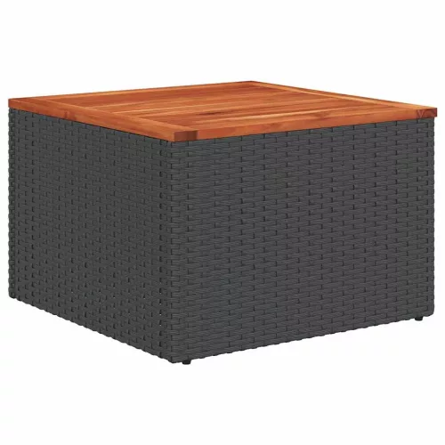  8 részes fekete polyrattan kerti ülőgarnitúra párnákkal