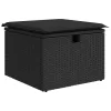  6 részes fekete polyrattan kerti ülőgarnitúra párnákkal