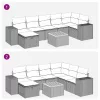  8 részes bézs polyrattan kerti ülőgarnitúra párnával