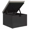  6 részes fekete polyrattan kerti ülőgarnitúra párnákkal