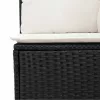  6 részes fekete polyrattan kerti ülőgarnitúra párnákkal