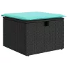  6 részes fekete polyrattan kerti ülőgarnitúra párnákkal