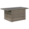  7 részes szürke polyrattan akácfa kerti ülőgarnitúra párnákkal