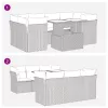  7 részes szürke polyrattan akácfa kerti ülőgarnitúra párnákkal