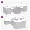  8 részes barna polyrattan kerti ülőgarnitúra párnákkal