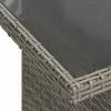  9 részes szürke polyrattan akácfa kerti ülőgarnitúra párnákkal