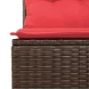  7 részes szürke polyrattan akácfa kerti ülőgarnitúra párnákkal