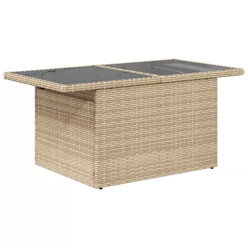  8 részes bézs polyrattan kerti ülőgarnitúra párnával
