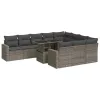  11 részes szürke polyrattan kerti ülőgarnitúra párnákkal