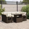  7 részes barna polyrattan kerti ülőgarnitúra párnákkal