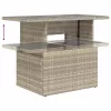  8 részes világosszürke polyrattan kerti ülőgarnitúra párnával
