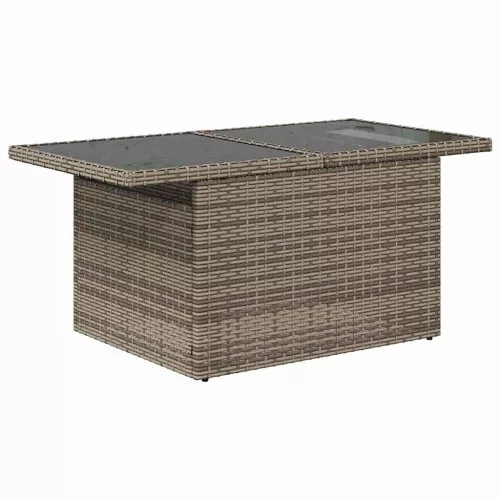  7 részes szürke polyrattan kerti ülőgarnitúra párnákkal