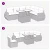  7 részes szürke polyrattan kerti ülőgarnitúra párnákkal