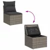  7 részes szürke polyrattan kerti ülőgarnitúra párnákkal