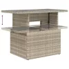  10 részes világosszürke polyrattan kerti ülőgarnitúra párnákkal