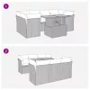  7 részes fekete polyrattan kerti ülőgarnitúra párnával