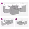  6 részes fekete polyrattan kerti ülőgarnitúra párnákkal