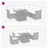  7 részes fekete polyrattan kerti ülőgarnitúra párnával
