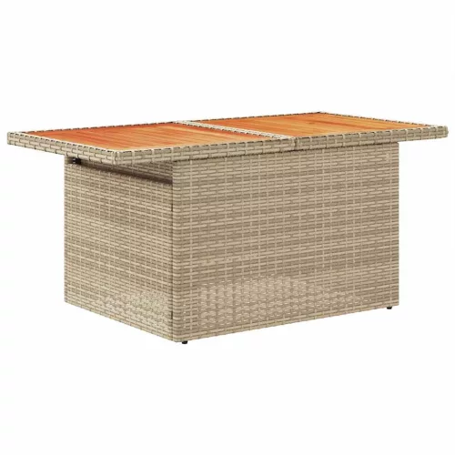  10 részes bézs polyrattan kerti ülőgarnitúra párnával