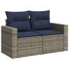  5 részes szürke polyrattan kerti ülőgarnitúra párnákkal