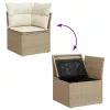  11 részes bézs polyrattan kerti ülőgarnitúra párnákkal