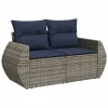  10 részes szürke polyrattan kerti ülőgarnitúra párnákkal