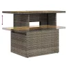  10 részes szürke polyrattan kerti ülőgarnitúra párnákkal
