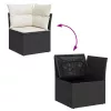  7 részes fekete polyrattan kerti ülőgarnitúra párnával
