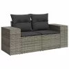  7 részes szürke polyrattan kerti ülőgarnitúra párnákkal