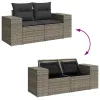  7 részes szürke polyrattan kerti ülőgarnitúra párnákkal