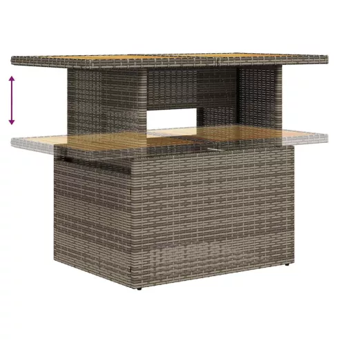  7 részes szürke polyrattan kerti ülőgarnitúra párnákkal