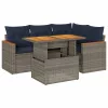  5 részes szürke polyrattan kerti ülőgarnitúra párnákkal