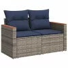  5 részes szürke polyrattan kerti ülőgarnitúra párnákkal