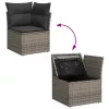  8 részes szürke polyrattan akácfa kerti ülőgarnitúra párnákkal