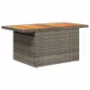  9 részes szürke polyrattan akácfa kerti ülőgarnitúra párnákkal