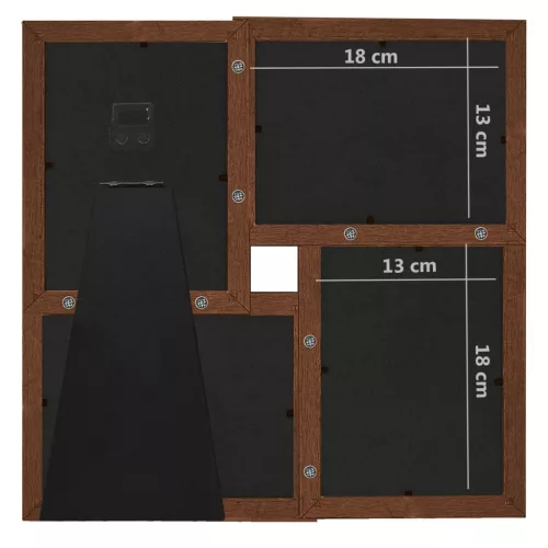  sötétbarna MDF fényképkeretszett 4 db 13 x 18 cm-es képhez