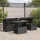  6 részes fekete polyrattan kerti ülőgarnitúra párnákkal