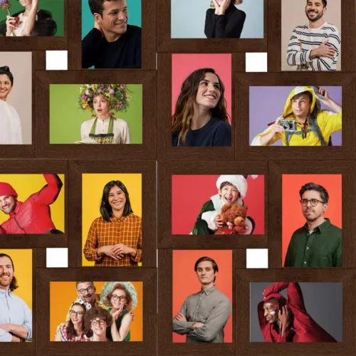  sötétbarna MDF fényképkeretszett 24 db 10 x 15 cm-es képhez