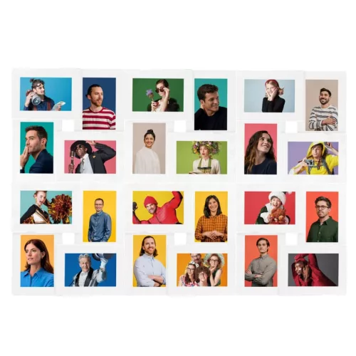  fehér MDF fényképkeretszett 24 db 10 x 15 cm-es képhez