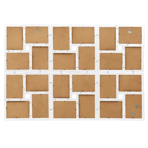  fehér MDF fényképkeretszett 24 db 10 x 15 cm-es képhez