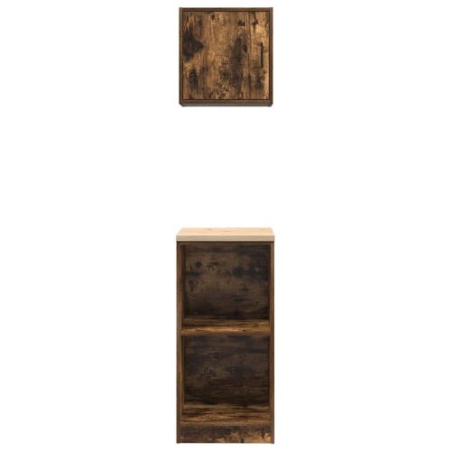  2 db füstös tölgy színű szerelt fa garázs szekrények