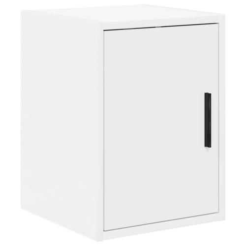  2 db fehér szerelt fa garázs szekrények