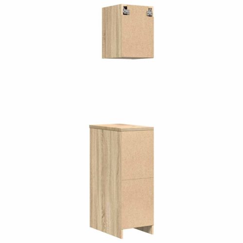  2 db sonoma tölgy színű szerelt fa garázs szekrények