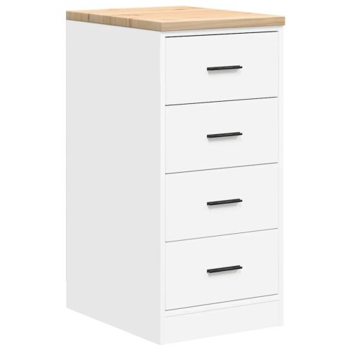  2 db fehér szerelt fa garázs szekrények