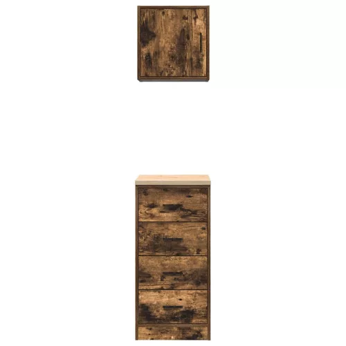  2 db füstös tölgy színű szerelt fa garázs szekrények