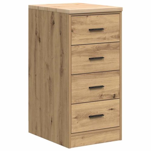  2 db kézműves tölgy színű szerelt fa garázs szekrények