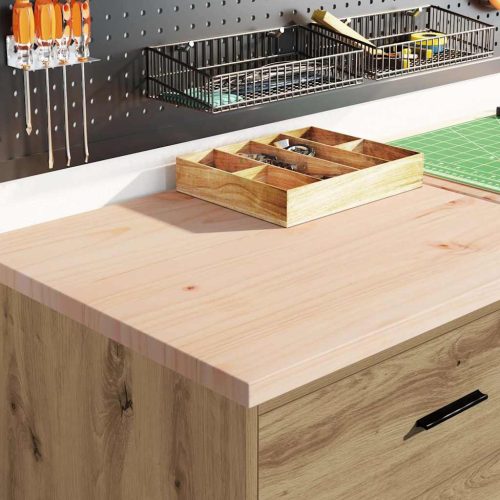  2 db kézműves tölgy színű szerelt fa garázs szekrények