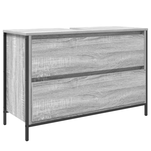  3 darabos fürdőszobai bútor szett szürke sonoma mérnöki fa